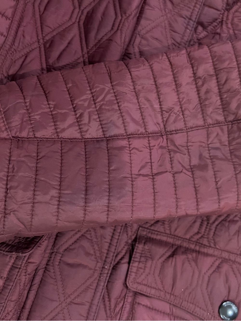 Burberry Brit Quilted Hooded Coat in Burgundy - Picture 5 of 11